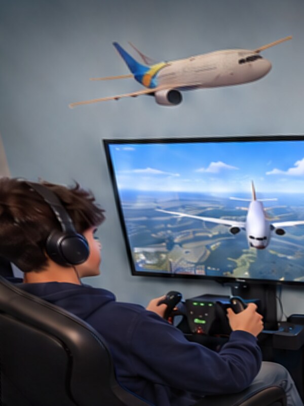 Flight simulator at The Hangout Zone