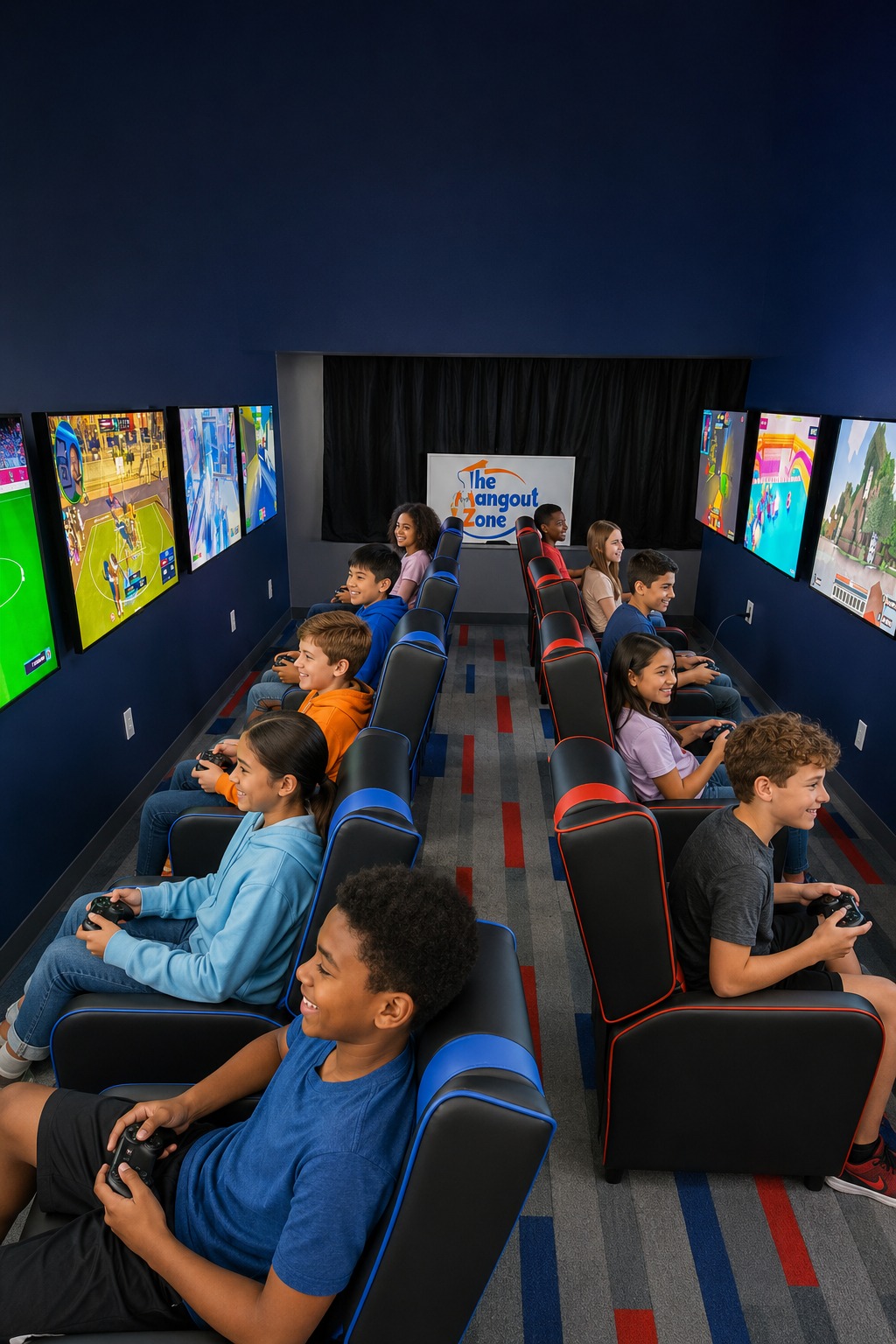 Gaming room at The Hangout Zone